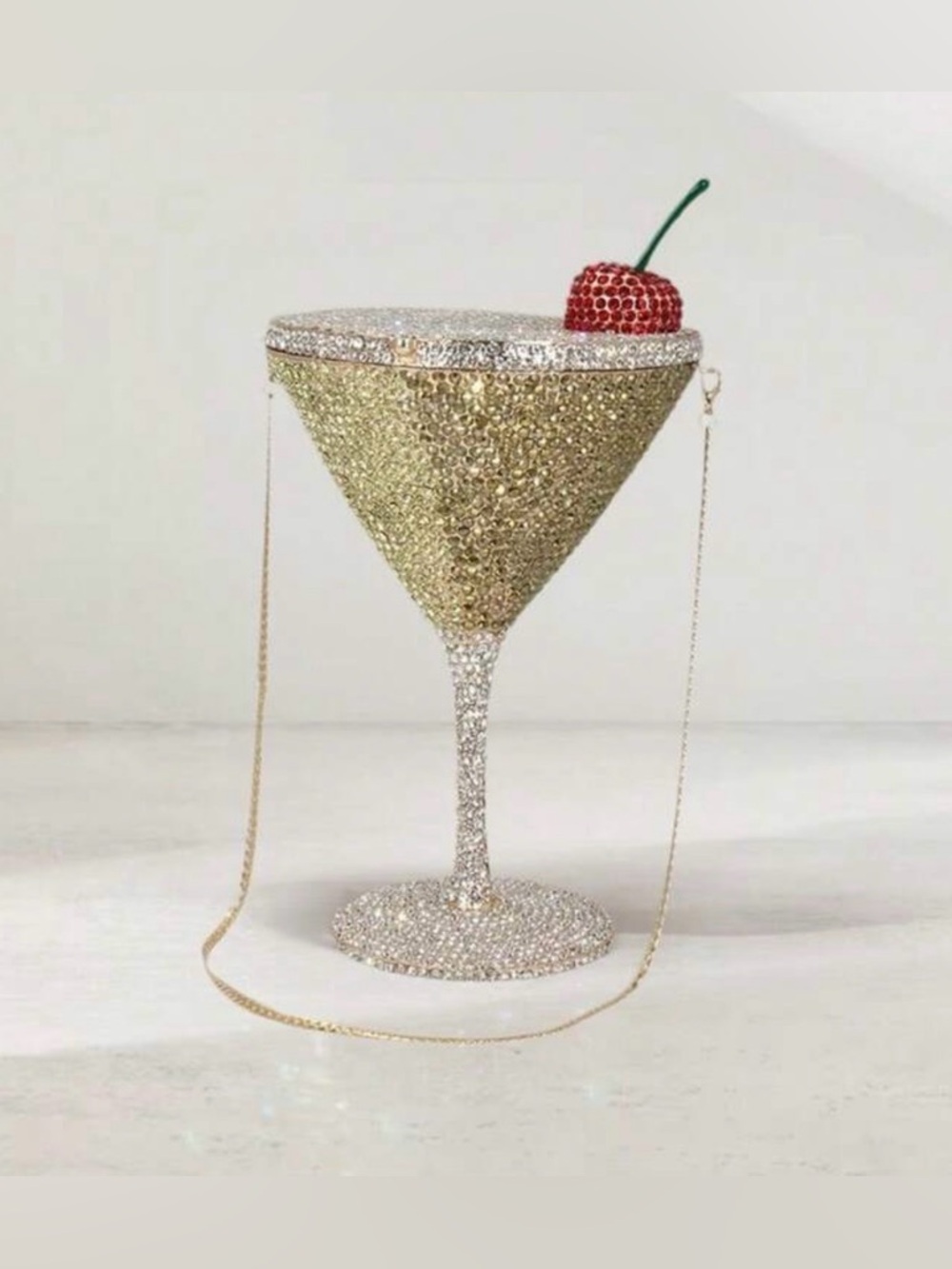 Gold Martini Clutch 🍸with Red Cherry Accent 🍒✨😫